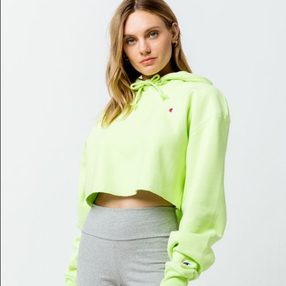cropped neon hoodie